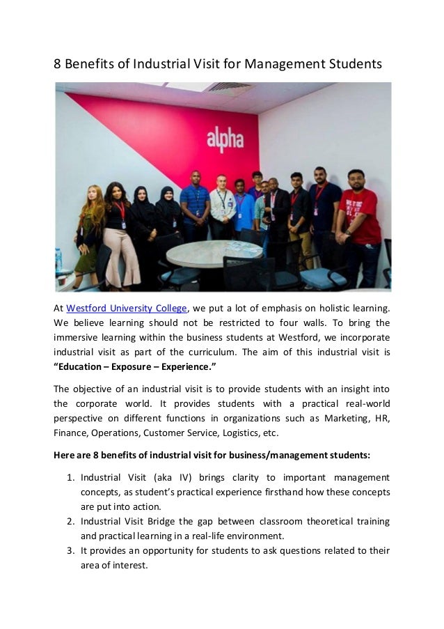 8 benefits of industrial visit for management students
