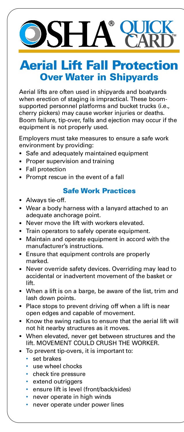 Osha Quick Card 452