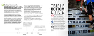 Defining Sustainability
Sustainability. [suh-stey-nuh-bil-i-tee] — noun — the ability to
be sustained, supported, upheld, or confirmed. The word comes from
the Latin sustinere, meaning “to hold up,” but what does it really mean?
Is it all about ecology? Does it go beyond recycling and energy
efficiency? How does it apply to youth-serving organizations like
Scouting, as opposed to construction, manufacturing, or extractive
industries? As big as the BSA is, what can we do to address global
issues like climate change and ecological overshoot?
In defining sustainability, most people rely on the Brundtland
Commission (formally known as the World Commission on
Environment and Development), which stated that “sustainable
development meets the needs of the present without compromising
the ability of future generations to meet their own needs.”
We embrace that definition, but we would add this description from
the Sustainability merit badge pamphlet: “It’s a big word with many
aspects. But when you break it down, it goes hand in hand with
being a good Scout. Sustainability means the ability to endure.
Conserving the land, forests, air, water, wildlife, and limited
resources we all share is everyone’s responsibility. Reducing what
we consume and recycling, repurposing, restoring, and repairing
what we own all are parts of being thrifty, a key point of the
Scout Law.”
Today, we are taking those words to heart and developing a
comprehensive, multiyear strategy to adopt principles of sustainability
at every level of the BSA. Rather than create another program,
initiative, or emphasis, we are adopting a sustainability mindset that
will guide everything we do as an organization. From the local unit
and the council camp to high-adventure bases and our National
Distribution Center, we want to set an example for our Scouts, our
communities, and ultimately our nation.
For more than 100 years, Scouts have answered the call to serve
their communities. From the Great Depression to World War II to
more recent crises like hunger and homelessness, we have eagerly
embraced big challenges. Today, we are answering the call once again.
To quote the Sustainability merit badge pamphlet again, “Sustainability
is a journey, not a destination. It is a call to action. What can a single
Scout do? A family? One community? It’s time to find out! This is a
journey that begins with you.”
Our journey began more than 100 years ago with an emphasis on
conservation. In time, we deepened our commitment to environmental
stewardship. Now, our focus is on sustainability. We invite you to join
us as our journey continues.
There was a time in America when the
bottom line was the bottom line. Species
like the buffalo were hunted to near-
extinction. Timber companies clear-cut
forests without reclaiming the land. Factories
turned downstream waters yellow with industrial runoff.
Commercial fishing disrupted vast marine ecosystems.
And these industries were considered “successful.”
Today, the tide has turned. Now more than
ever before, businesses and nonprofits alike
are aware of the impact they have—not just
on the planet’s future but on their own. And so
they are adopting policies that focus not just on their own
financial gain but on the prosperity of the entire planet.
This doesn’t mean ignoring profitability or
forgoing goals. Instead, it means broadening
the definition of success and examining
what we do through the lens of the triple
bottom line: People, Planet, and Prosperity. Only
by balancing its priorities in these three areas can an
organization understand its true impact and success in
the world.
1940 1950 1960 1970 1980
After the death of Dr. William T. Hornaday,
the BSA assumes responsibility for the
Wildlife Protection Medal and renames it
in Hornaday’s memory.
The government requests 69 war-related projects
of the BSA. Scouts collect 210,000 tons of scrap
metal, 590,000 tons of waste paper, and enough
milkweed floss to make nearly 2 million life jackets.
They distribute millions of government posters, plant
184,000 victory gardens, and plant nearly two
million trees to replace those harvested for the
war effort. More than 126,000 Scouts help
shorthanded farmers harvest their crops.
Nearly 300,000 Scouts receive the General Eisenhower
Waste Paper medal for collecting at least 1,000 pounds
of waste paper. The General MacArthur Gardening Award
goes to 20,000 Scouts for outstanding achievements in
gardening in support of the war effort.
Scouting introduces the Outdoor Code,
which inspires generations of Scouts to be
clean in their outdoor manners, be careful
with fire, be considerate in the outdoors,
and be conservation-minded.
The BSA conducts a National Conservation Good Turn,
distributing 3.6 million conservation posters. In parks,
rural areas, and wilderness areas, Scouts plant 6.2 million
trees, build and place 55,000 bird-nesting boxes, and
arrange 41,000 conservation displays.
Scouting Environment Day is held on April 27.
Project SOAR (Save Our American Resources)
is launched, encouraging Scouts to participate in
conservation efforts.
Scouts collect more than 1 million tons of litter
on Scouting Keep America Beautiful Day.
The BSA introduces the Environmental Science merit badge,
which becomes required for the Eagle Scout Award. Scouts
learn about ecology, ecosystems, and water, land, and air pollution.
More than 2.7 million Scouts will earn the badge by 2013.
4 5
 