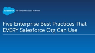 Five Enterprise Best Practices That
EVERY Salesforce Org Can Use
 