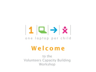 Welcome
           to the
Volunteers Capacity Building
         Workshop
 