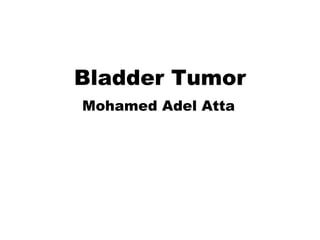 Bladder Tumor
Mohamed Adel Atta
 