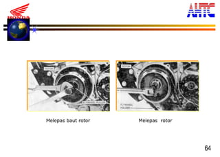 64
Melepas baut rotor Melepas rotor
 