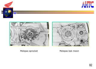 82
Melepas sprocket Melepas bak mesin
 