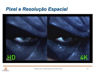 Pixel e Resolução Espacial
Sistemas e Aplicações Multimídia 15
 