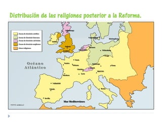 Distribución de las religiones posterior a la Reforma.
 