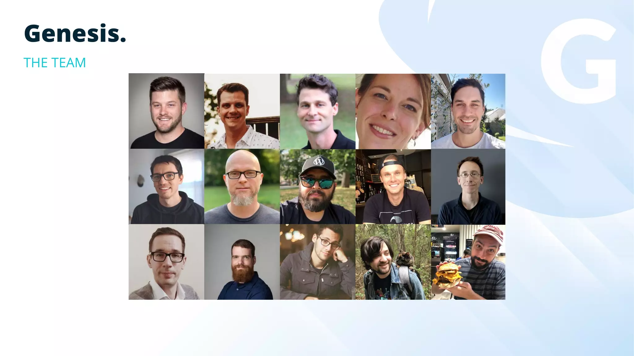 Genesis.
THE TEAM