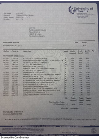 MBA TRANSCRIPT CARIDAD | PDF