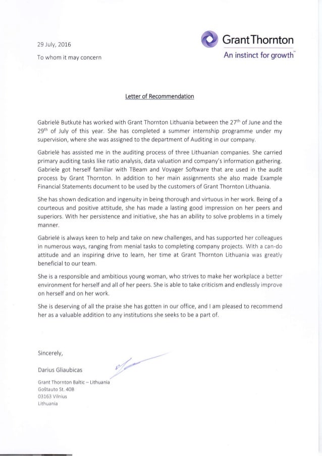 recommendation letter letter of recommendation for grant