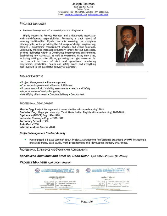 Robin CV 2015 | PDF | Construction Industry | Industries