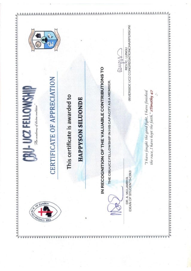church certificates