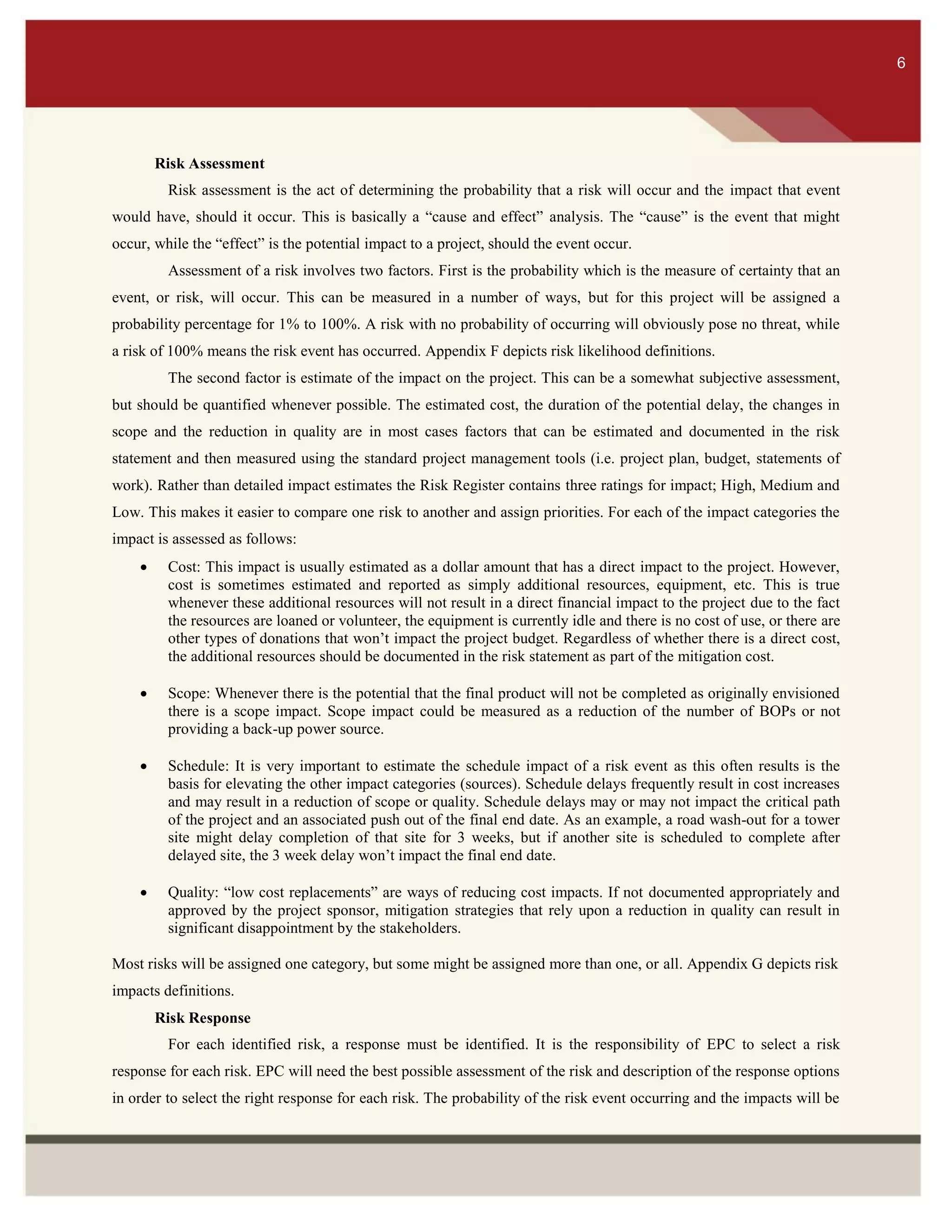 Risk Management Plan - Deepwater Oil Rig Deployment | PDF