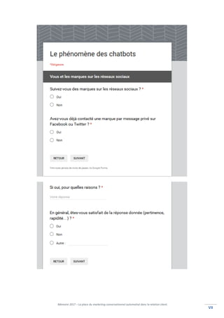 Mémoire 2017 – La place du marketing conversationnel automatisé dans la relation client.
VIIVII
 