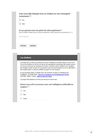 Mémoire 2017 – La place du marketing conversationnel automatisé dans la relation client.
IXIX
 