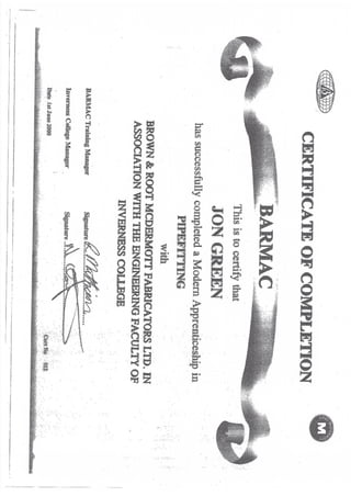 Apprenticeship Certificate