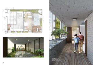 OPPOSITE TOP I Suite floor plan
OPPOSITE BOTTOM I Suite private pool
THIS PAGE I Corridor ambience
11 12
 
