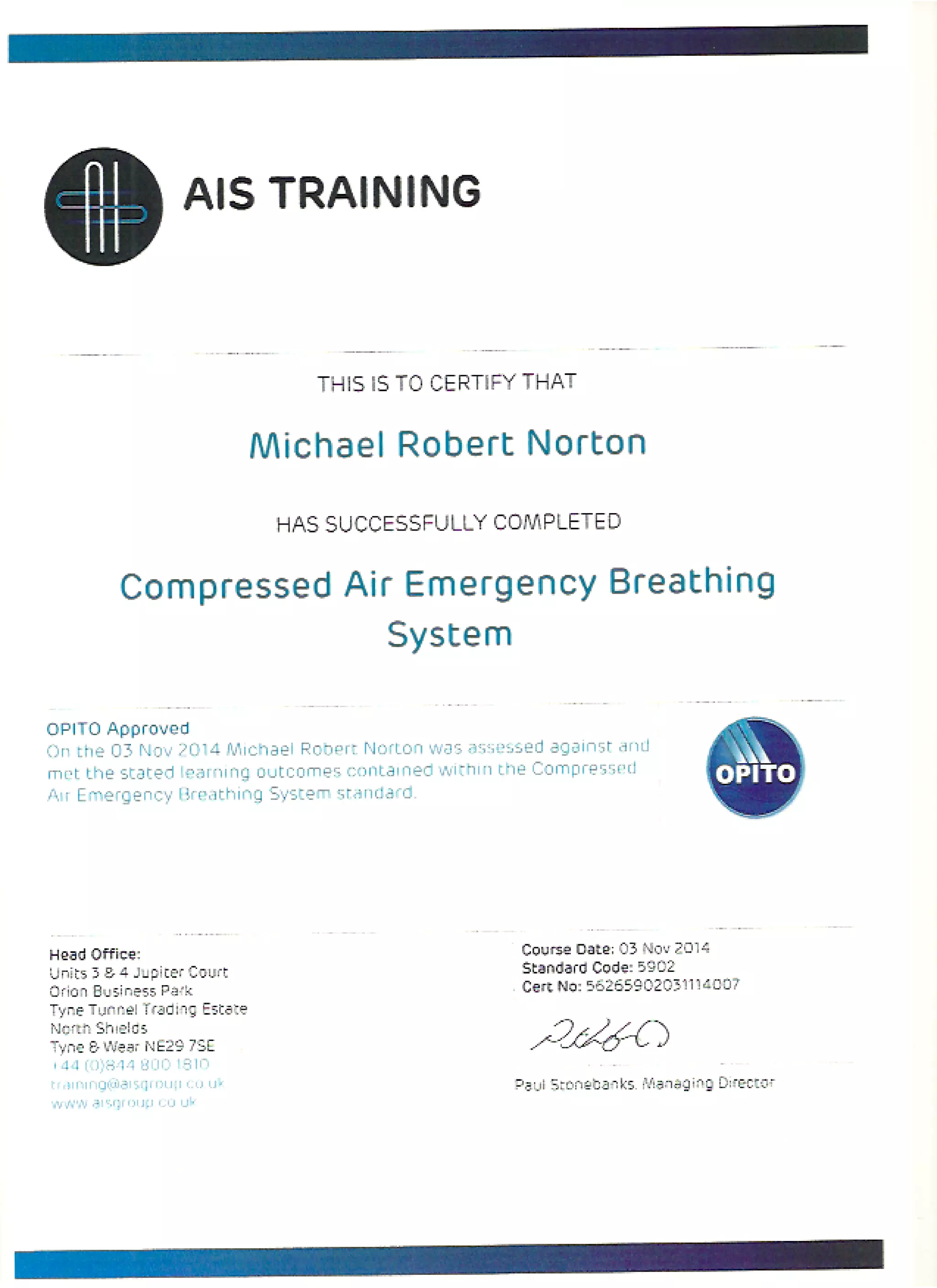 michael norton Compressed air Emergency Breathing System 03112014 PDF