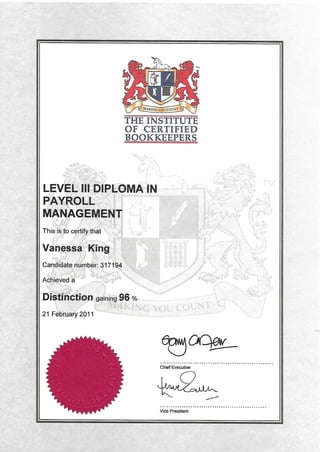Level 3 payroll management