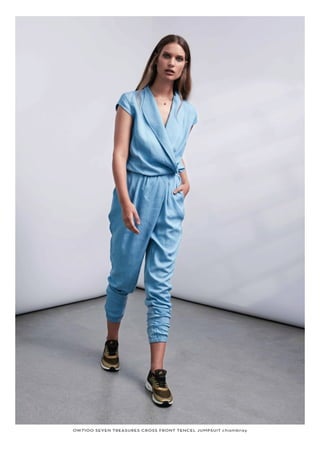 OW7100 SEVEN TREASURES CROSS FRONT TENCEL JUMPSUIT chambray
 