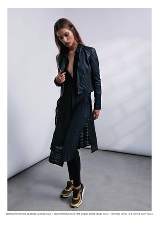 OW5100 FORTUNE LEATHER JACKET black I OW4101 MOUNTAIN PASS CHECK SHIRT DRESS black I OW3103 LONG LIFE PONTE PANT black
 
