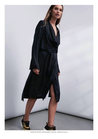 OW5101 SEVEN TREASURES TENCEL TRENCH black
 