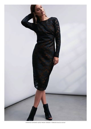 OW4102 GINGKO CE MESH SHEER V DRESS black/camel
 