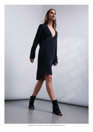 OW4103 FUJI V-NECK CUPRO JACQUARD DRESS black
 