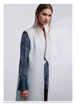 OW5103 COLLECTIBLE DOUBLE YER MBS WOOL COAT smoke/camel I OW2102 KASUMI LEATHER CUFF CUPRO SHIRT sashiko print
 