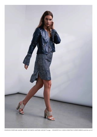 OW5100 FORTUNE SUEDE INSERT ZIP BACK LEATHER JACKET Forge I OW4103 FUJI V-NECK PRINTED CUPRO DRESS sashiko print
 