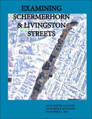 EXAMINING
SCHERMERHORN
& LIVINGSTON
STREETS
AN IN DEPTH ANALYSIS
BY SCHENCY AUGUSTIN
NOVEMBER 5, 2015
 