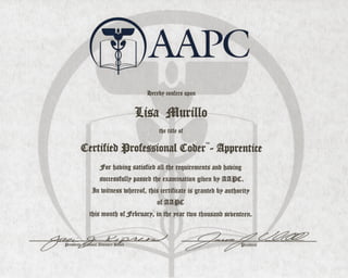 Lisa's AAPC Certification