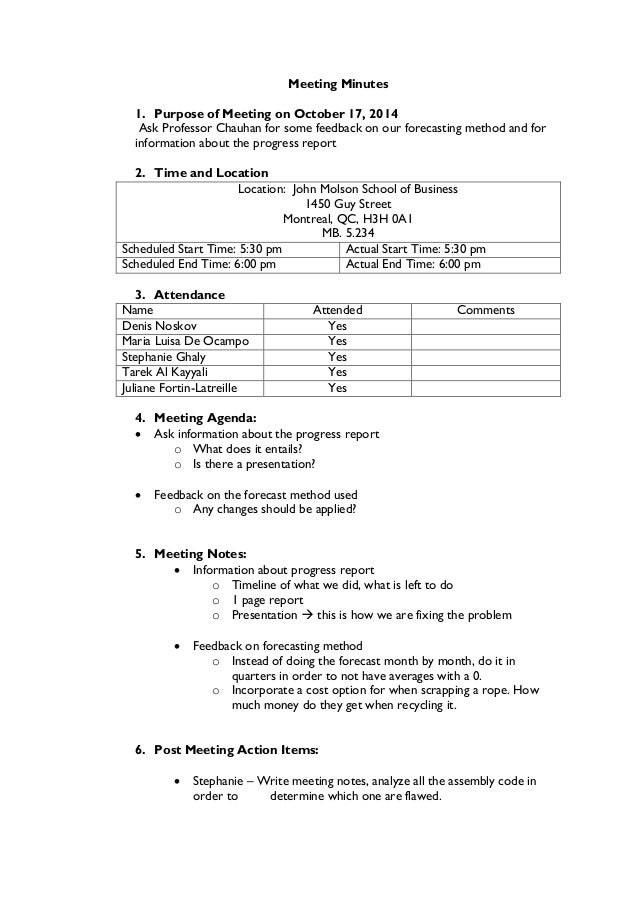 how to write a minutes of a meeting
