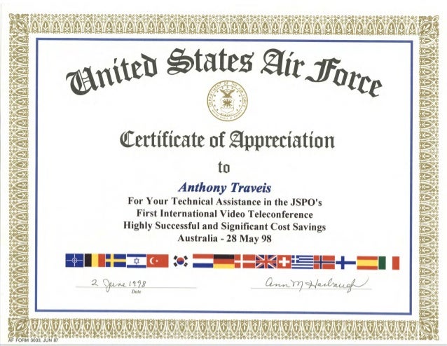 certificate of appreciations
