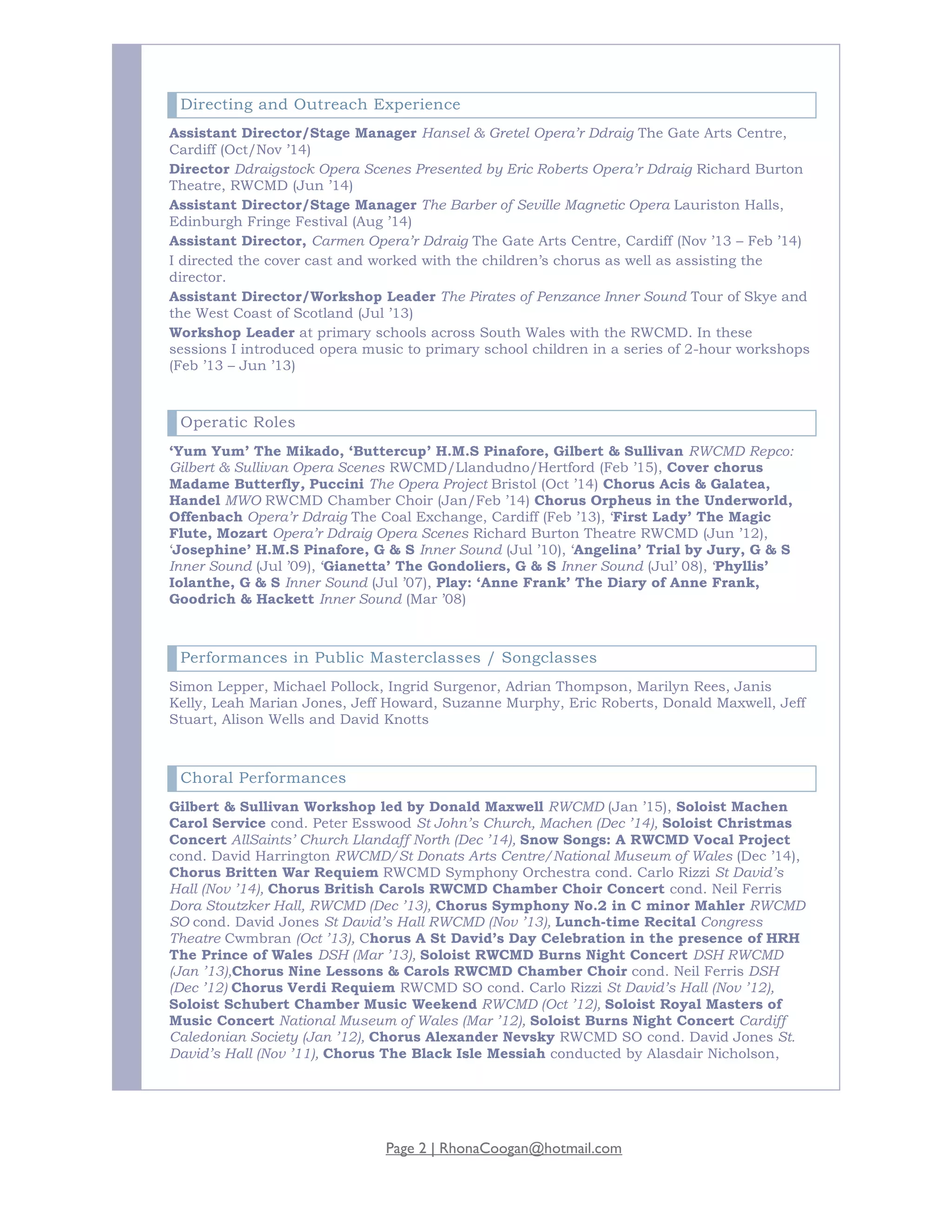 Rhona Coogan CV | PDF