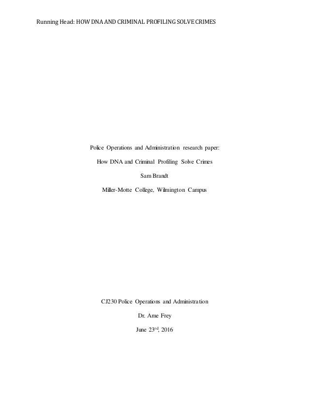 Dna profiling research paper