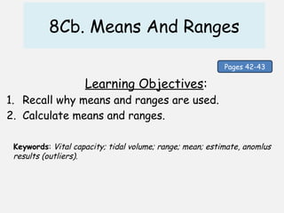 Other Ranges Introduction introduction of Means And Ranges in biology | PPTX
