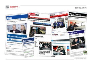 SEAT DEALER PR
TECHNOLOGY TO ENJOY
 