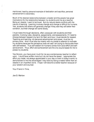 Open Letter to Machiavelli