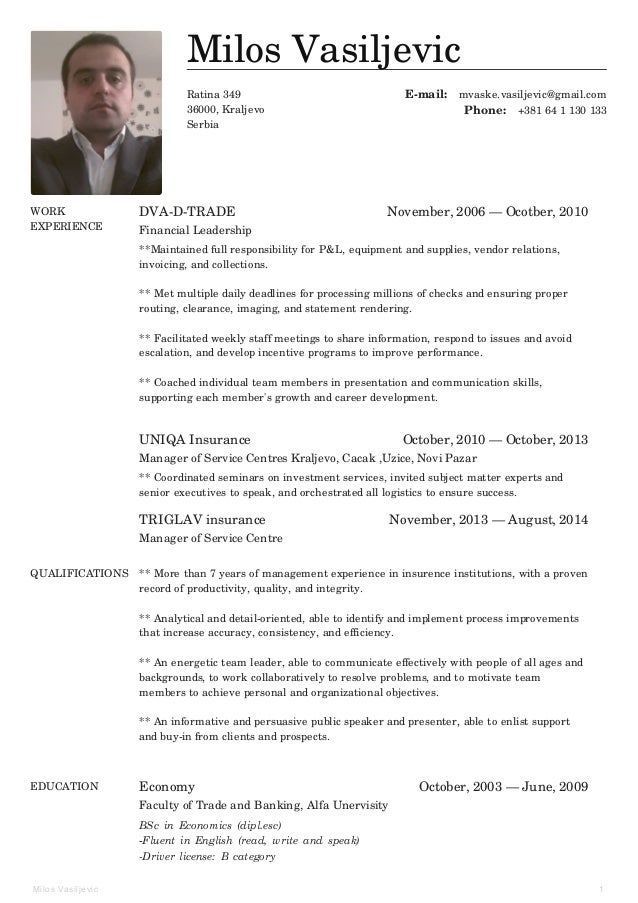 milos vasiljevic cv english pdf curriculum vitae english example