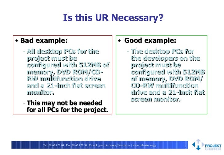 8 Characteristics of good user requirements
