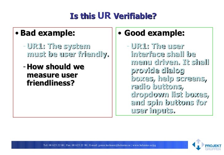8 Characteristics of good user requirements