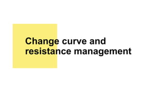 Change curve and
resistance management
 