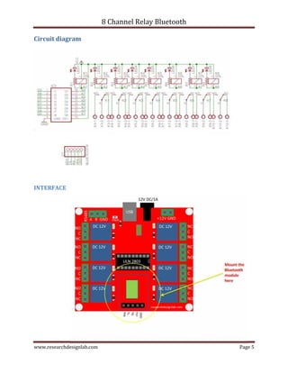 8 Channel Relay Bluetooth
www.researchdesignlab.com Page 5
Circuit diagram
INTERFACE
 