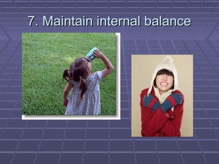 7. Maintain internal balance
 