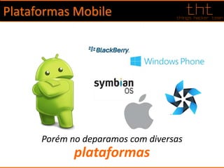 Plataformas Mobile
Porém no deparamos com diversas
plataformas
 