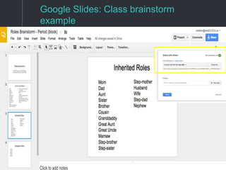 Google Slides: Class brainstorm
example
 