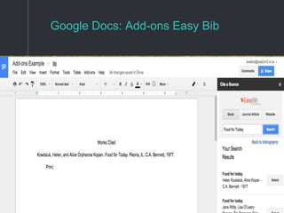Google Docs: Add-ons Easy Bib
 