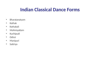 8 classical dance forms of India power point presentation and pdf | PPTX