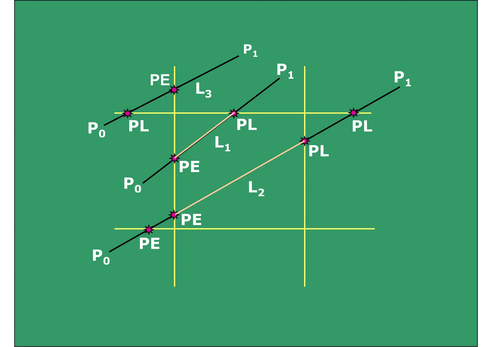 P
P1
P1
PE P1
1
L3
PE
P0
L1
PL PL
PL
PL
P0 L2
PE
PL
2
PE
P0
PE
 
