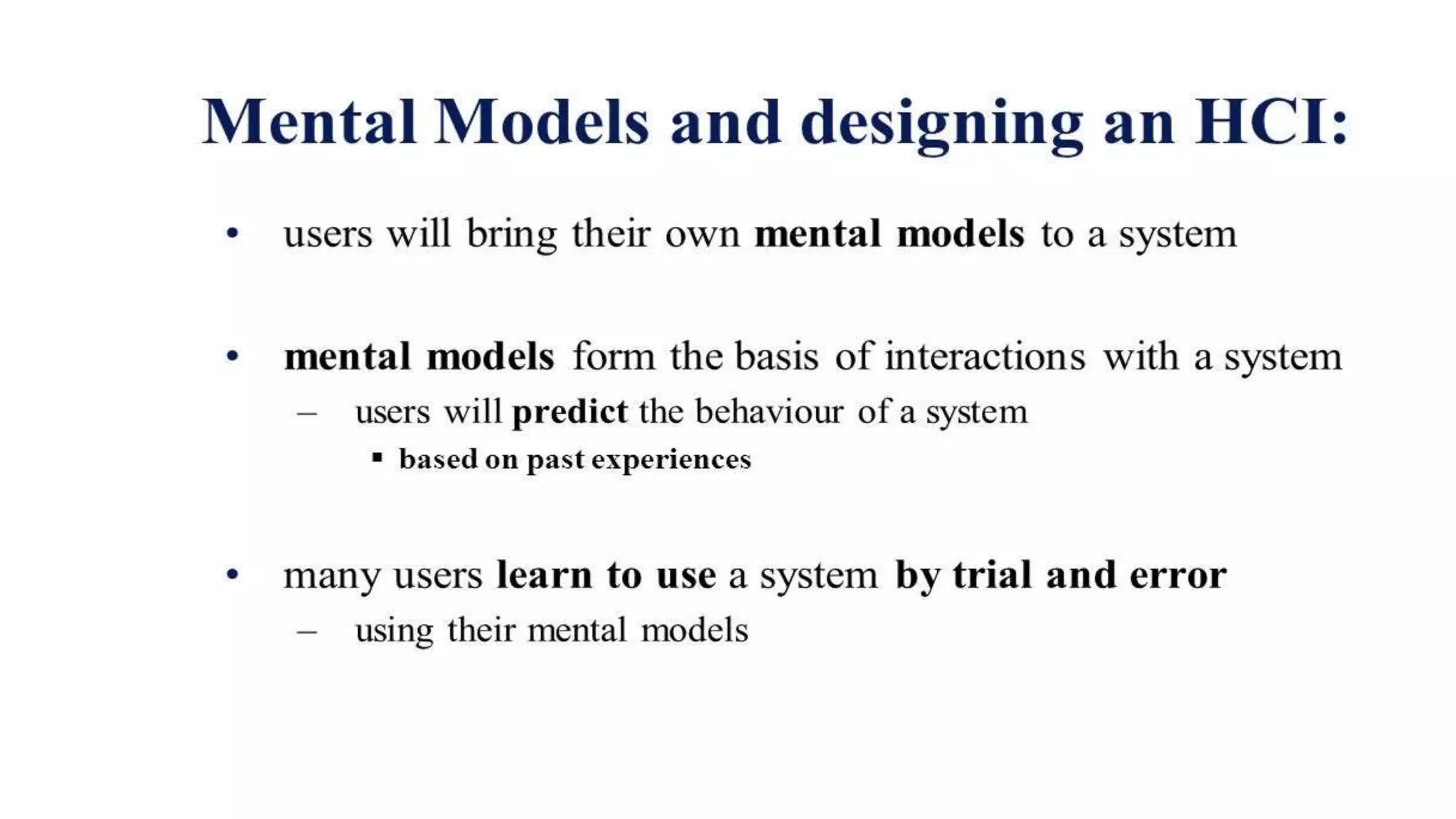 Cognitive frameworks in HCI 